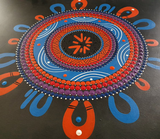 Aboriginal canvas and graphic design created by Indigenous artist and designer Lani Balzan - I specialise in creating Canvas Art - Digital Art - Logos - Reconciliation Action Plans - Document Design. 100% Aboriginal Owned Artist and Designer.