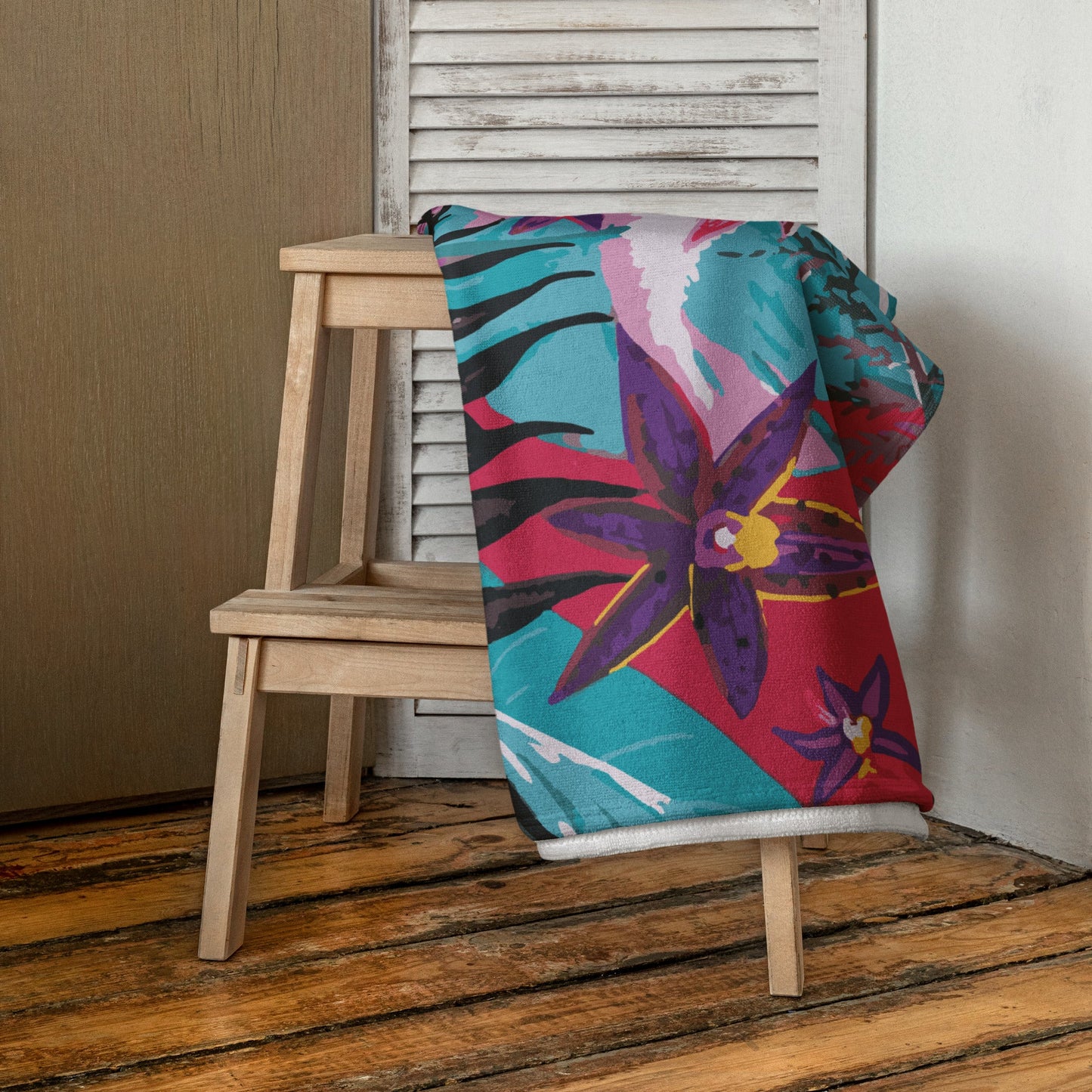 Flowers and Butterflies Collection Towel - Aboriginal Art by Lani