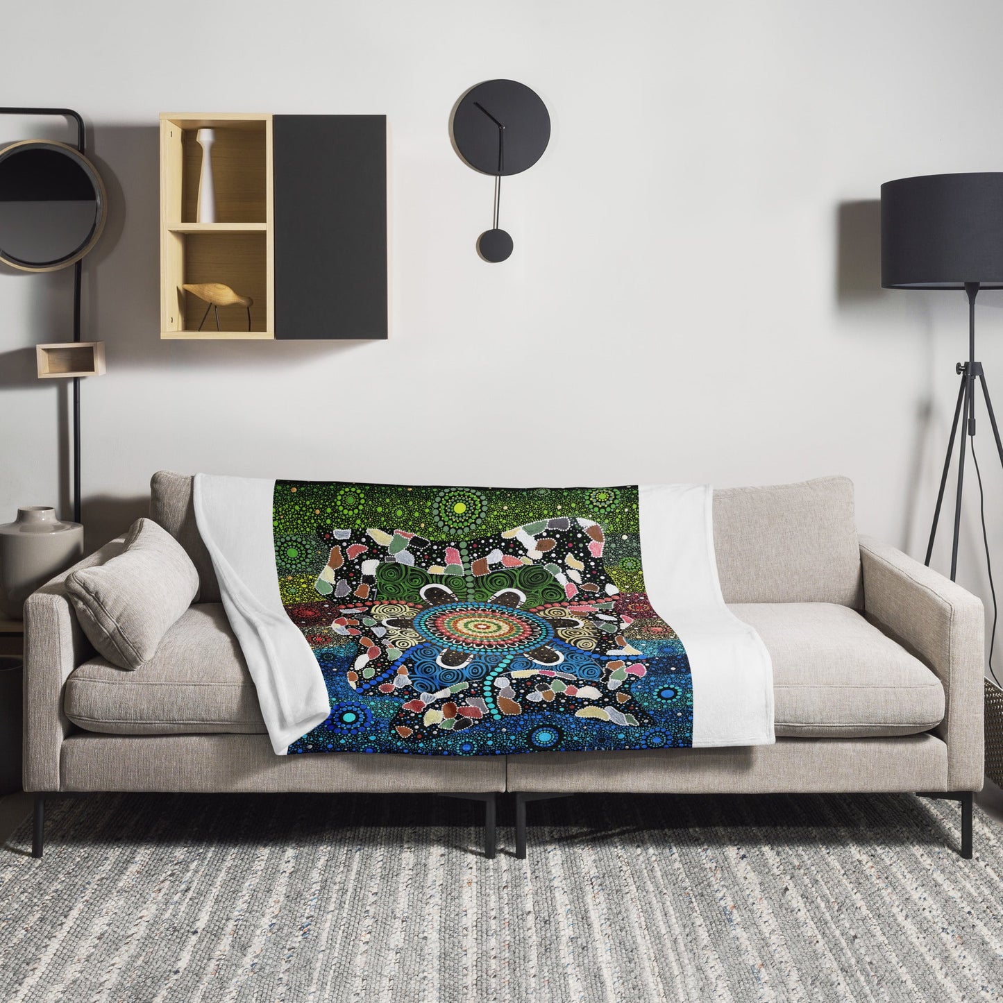 Gari Yala Collection Throw Blanket - Aboriginal Art by LaniBlankets