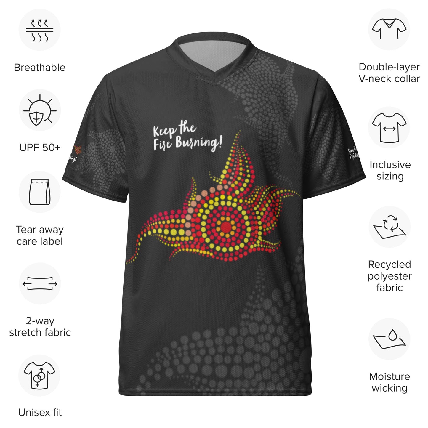 NAIDOC 2024 Keep The Fire Burning! Women's Sports Jersey - Aboriginal Art by LaniWomen's Shirts