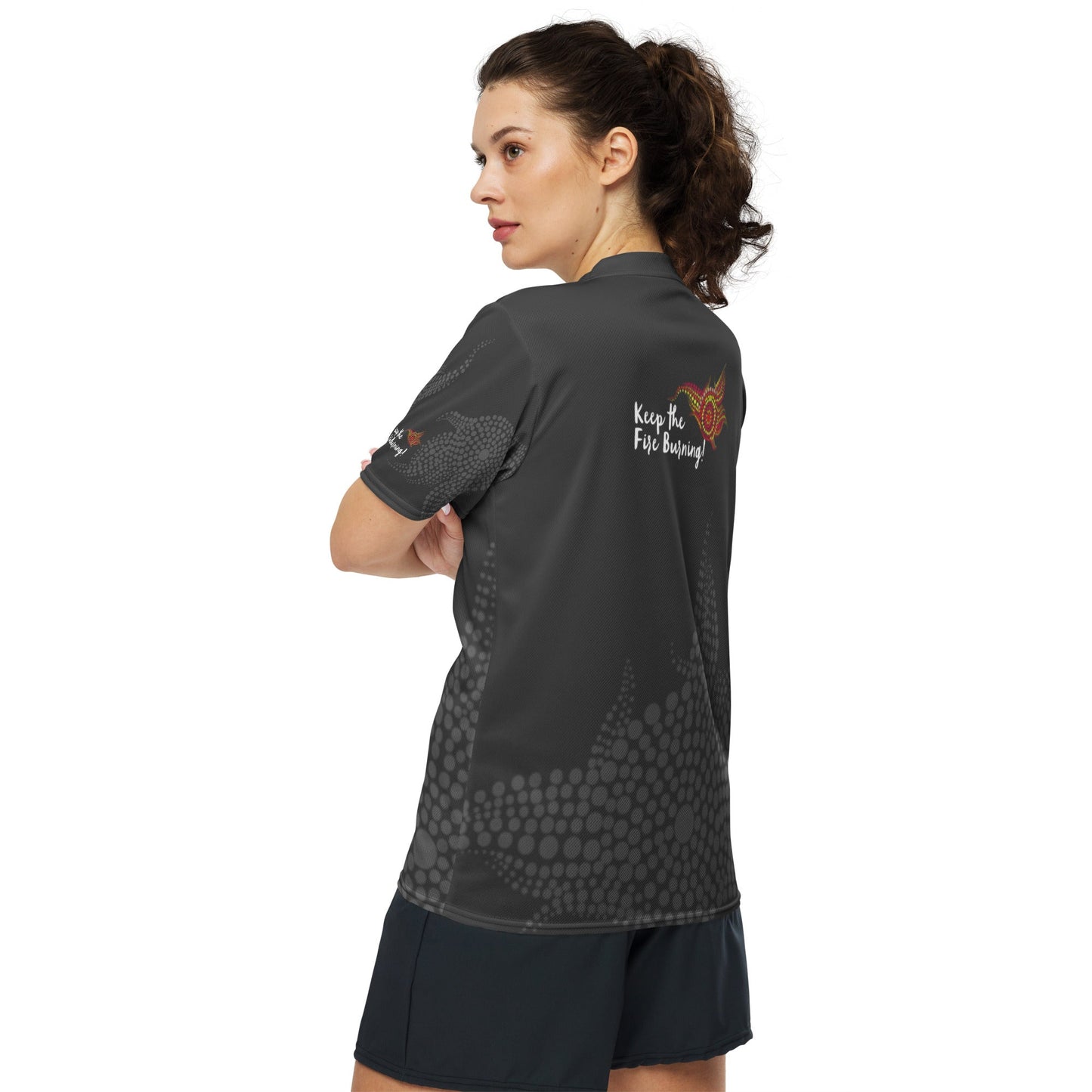 NAIDOC 2024 Keep The Fire Burning! Women's Sports Jersey - Aboriginal Art by LaniWomen's Shirts