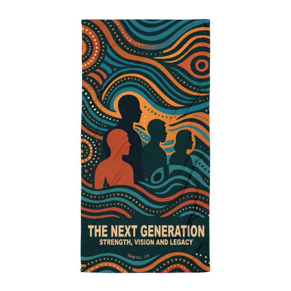 NAIDOC 25 "The Next Generation" Towel - Aboriginal Art by Lani