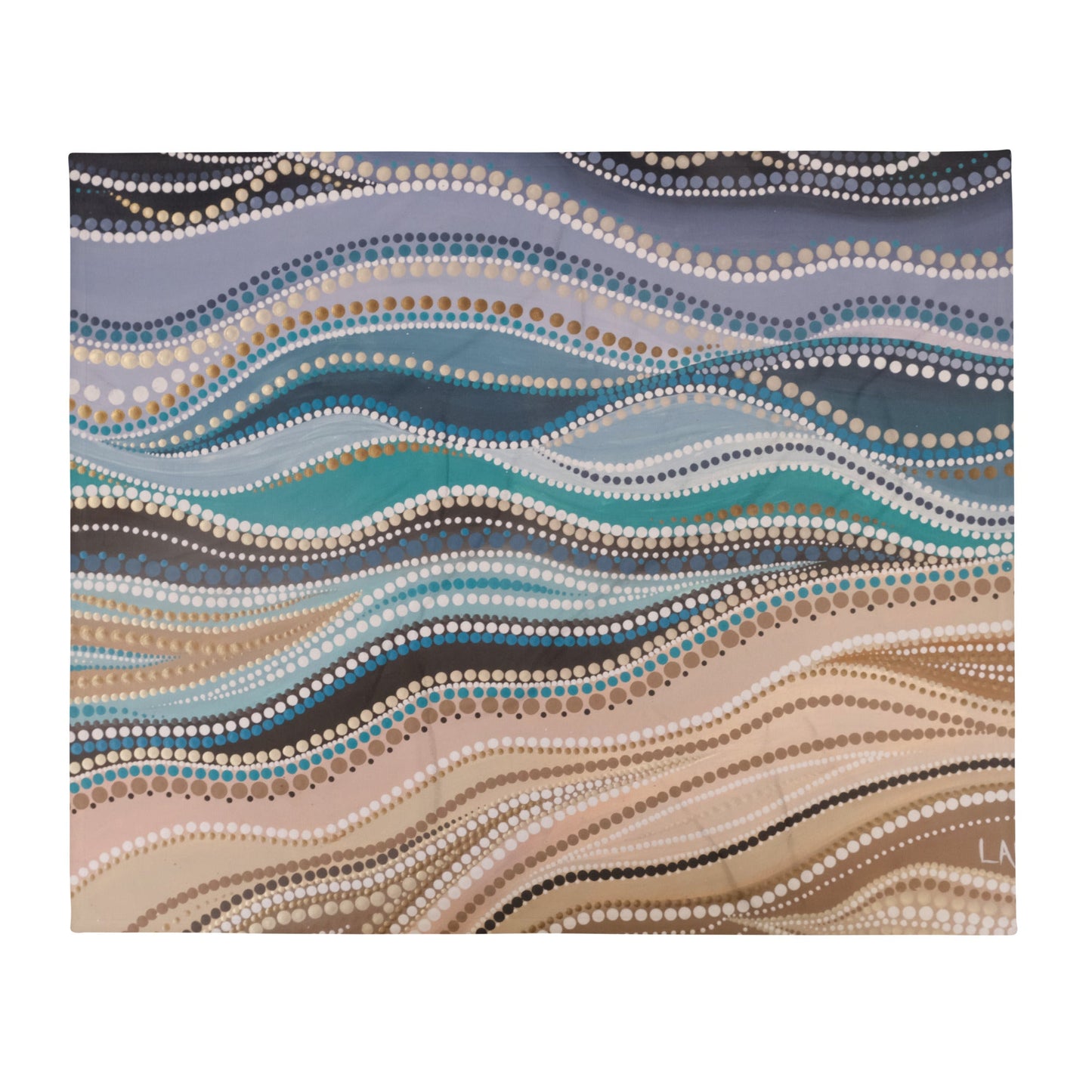 Three Rivers Throw Blanket - Aboriginal Art by LaniBlankets