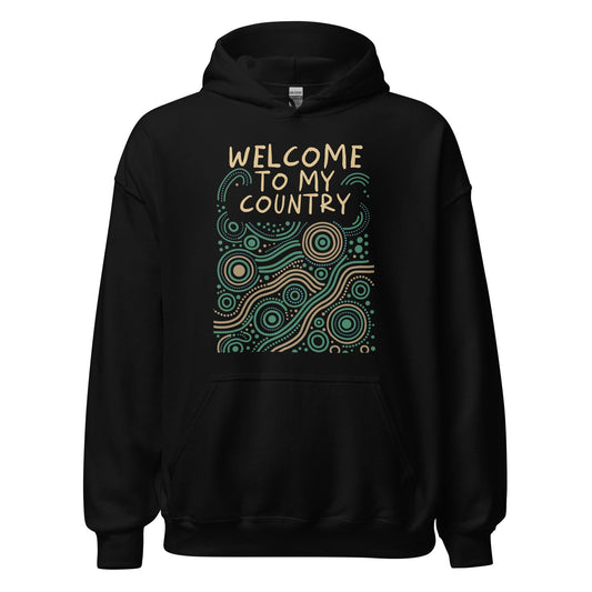 “Welcome to MY Country” Hoodie V2 - Aboriginal Art by Lani