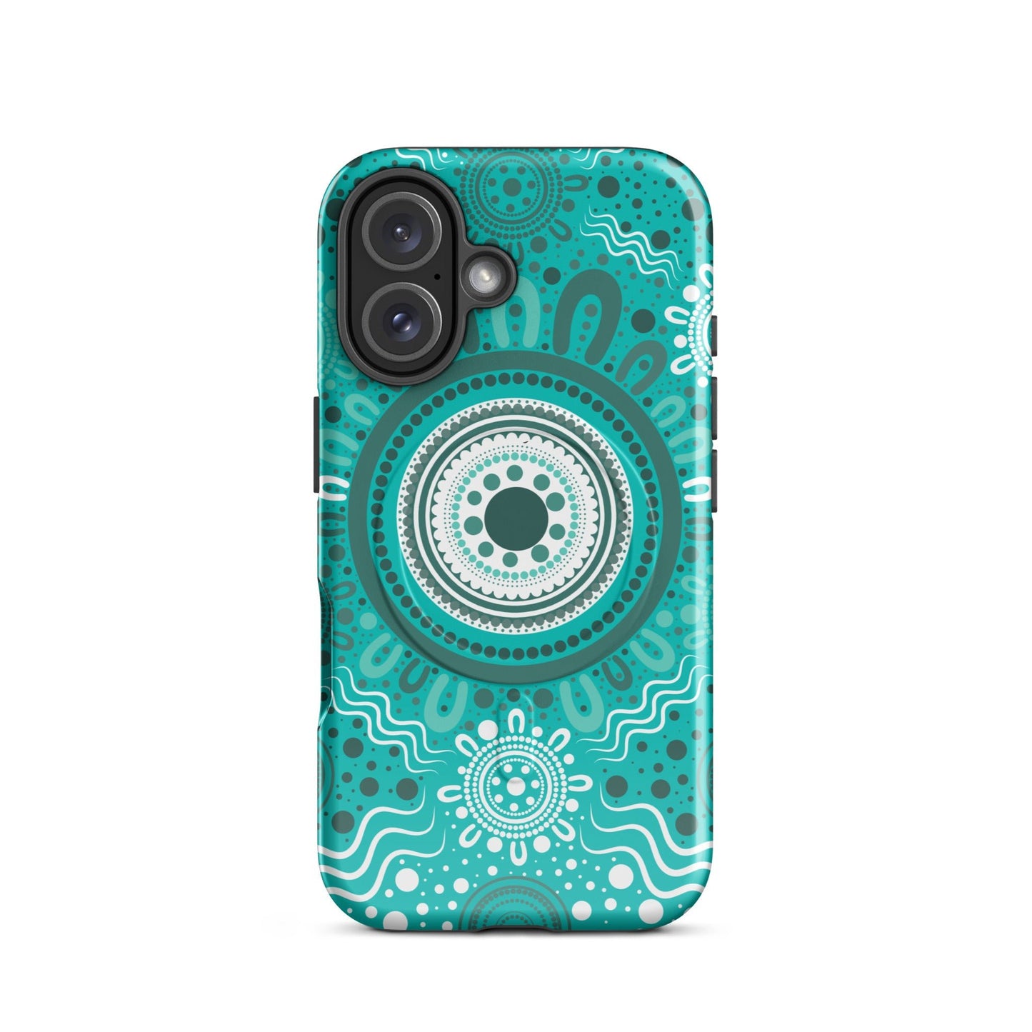 "Woven Together" Aqua MagSafe® Tough Case for iPhone® - Aboriginal Art by Lani