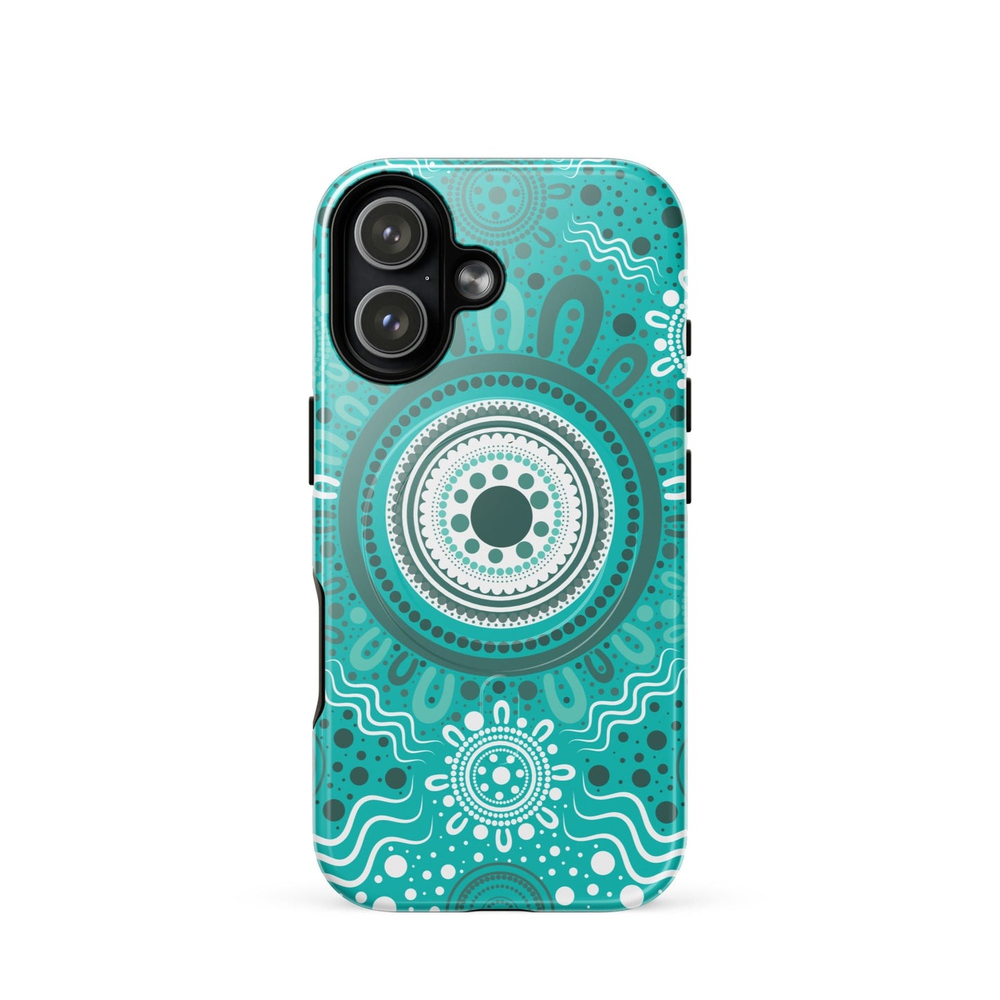 "Woven Together" Aqua MagSafe® Tough Case for iPhone® - Aboriginal Art by Lani