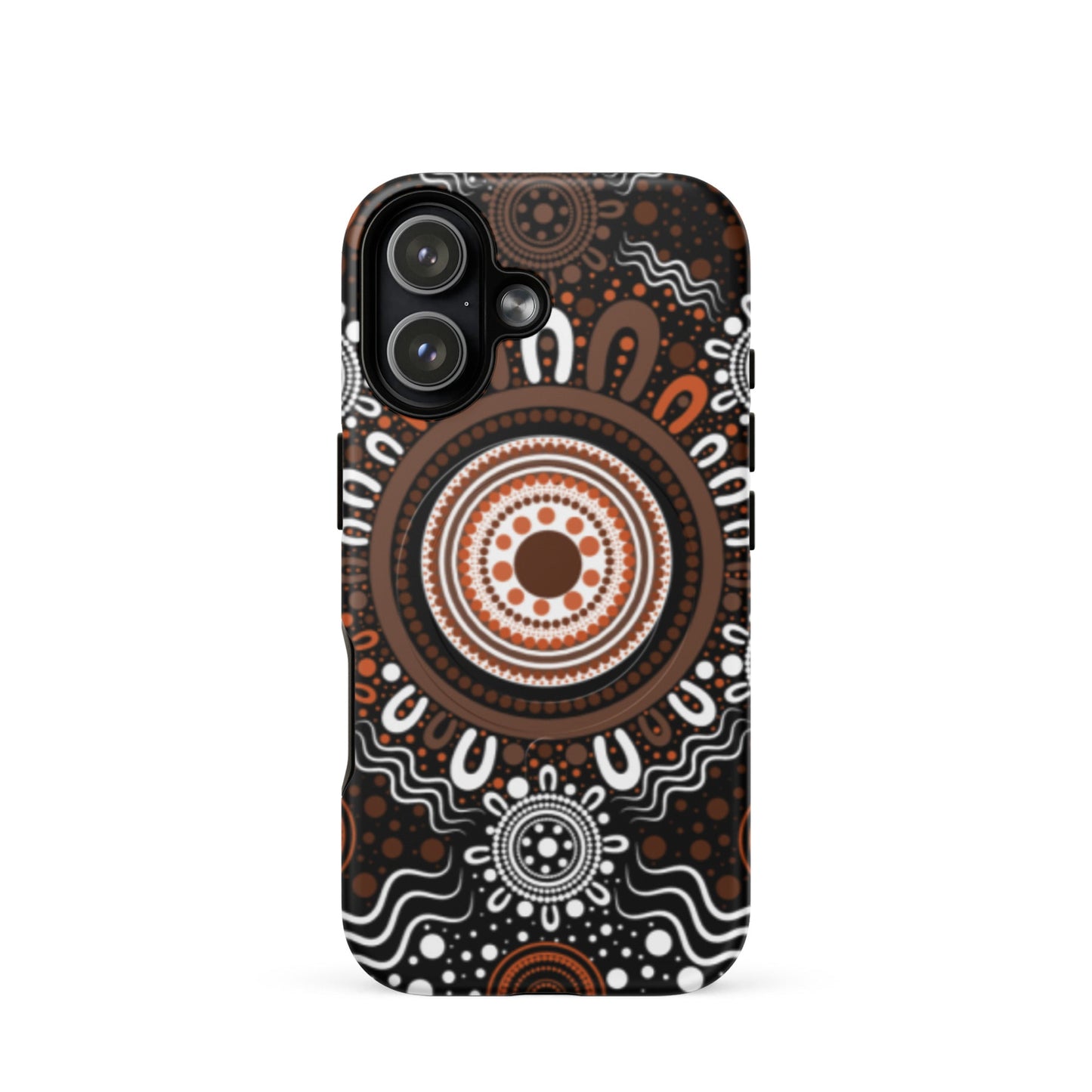 "Woven Together" Black and Brown MagSafe® Tough Case for iPhone® - Aboriginal Art by Lani