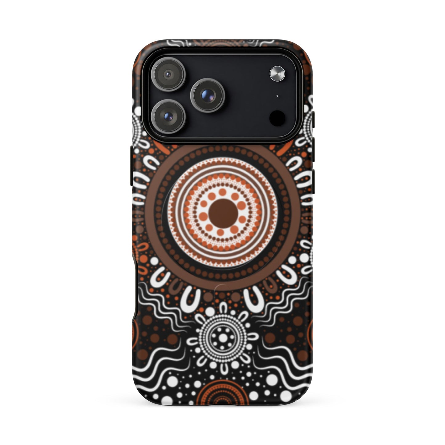 "Woven Together" Black and Brown MagSafe® Tough Case for iPhone® - Aboriginal Art by Lani
