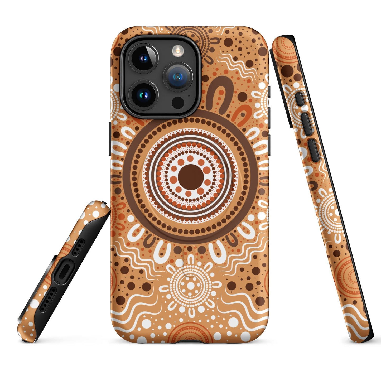 "Woven Together" Brown MagSafe® Tough Case for iPhone® - Aboriginal Art by Lani
