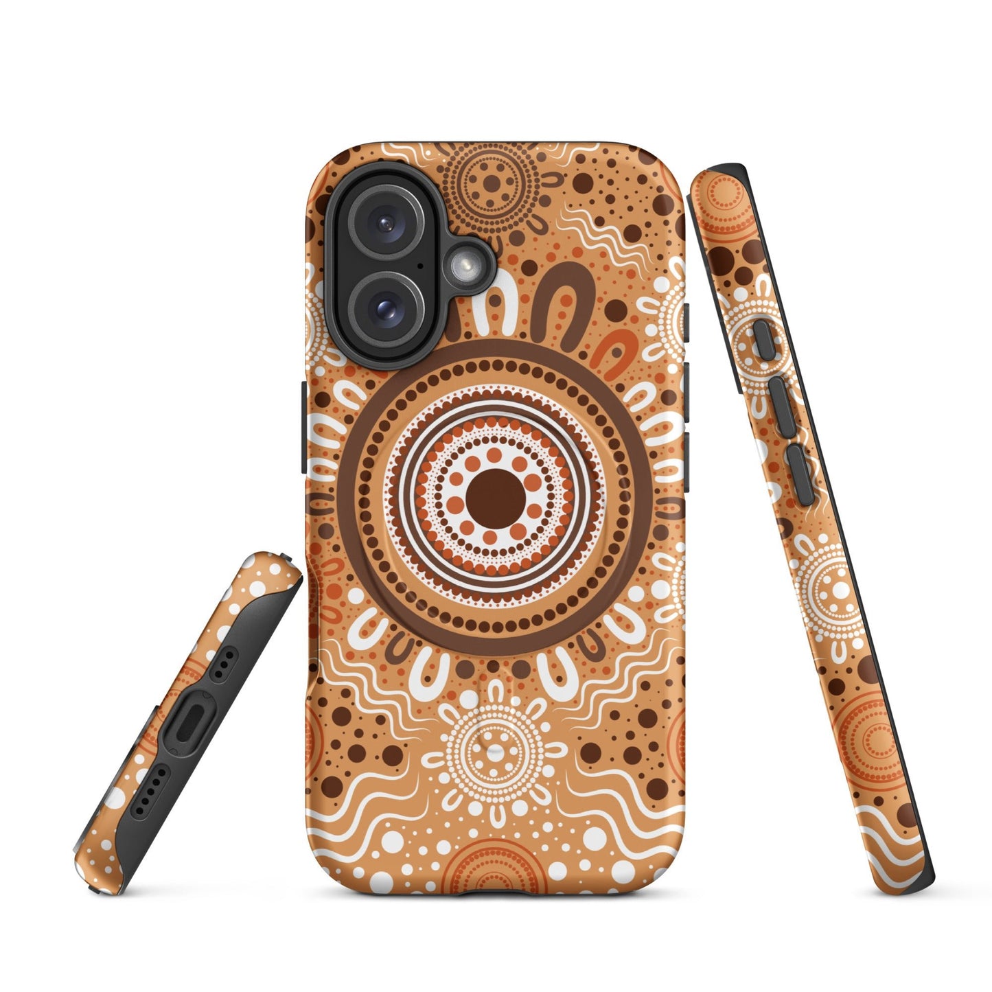 "Woven Together" Brown MagSafe® Tough Case for iPhone® - Aboriginal Art by Lani