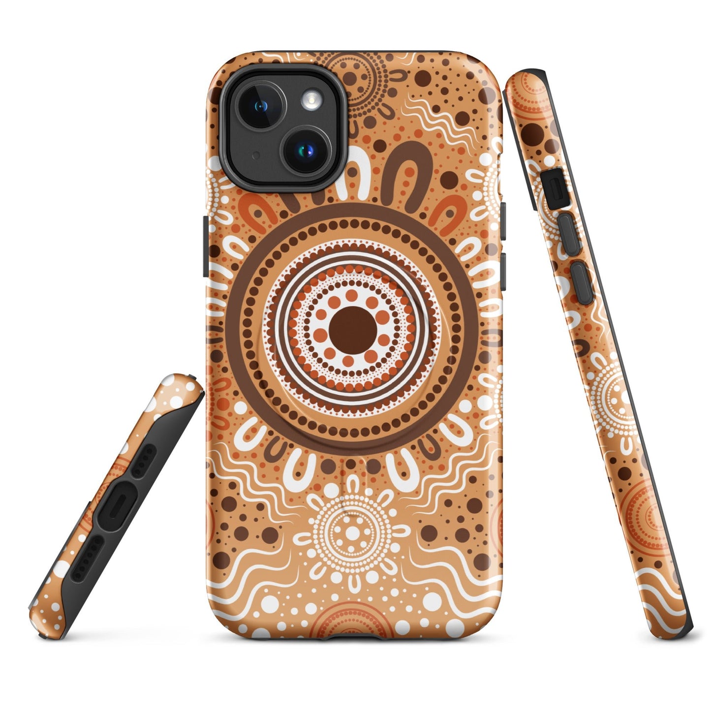 "Woven Together" Brown MagSafe® Tough Case for iPhone® - Aboriginal Art by Lani