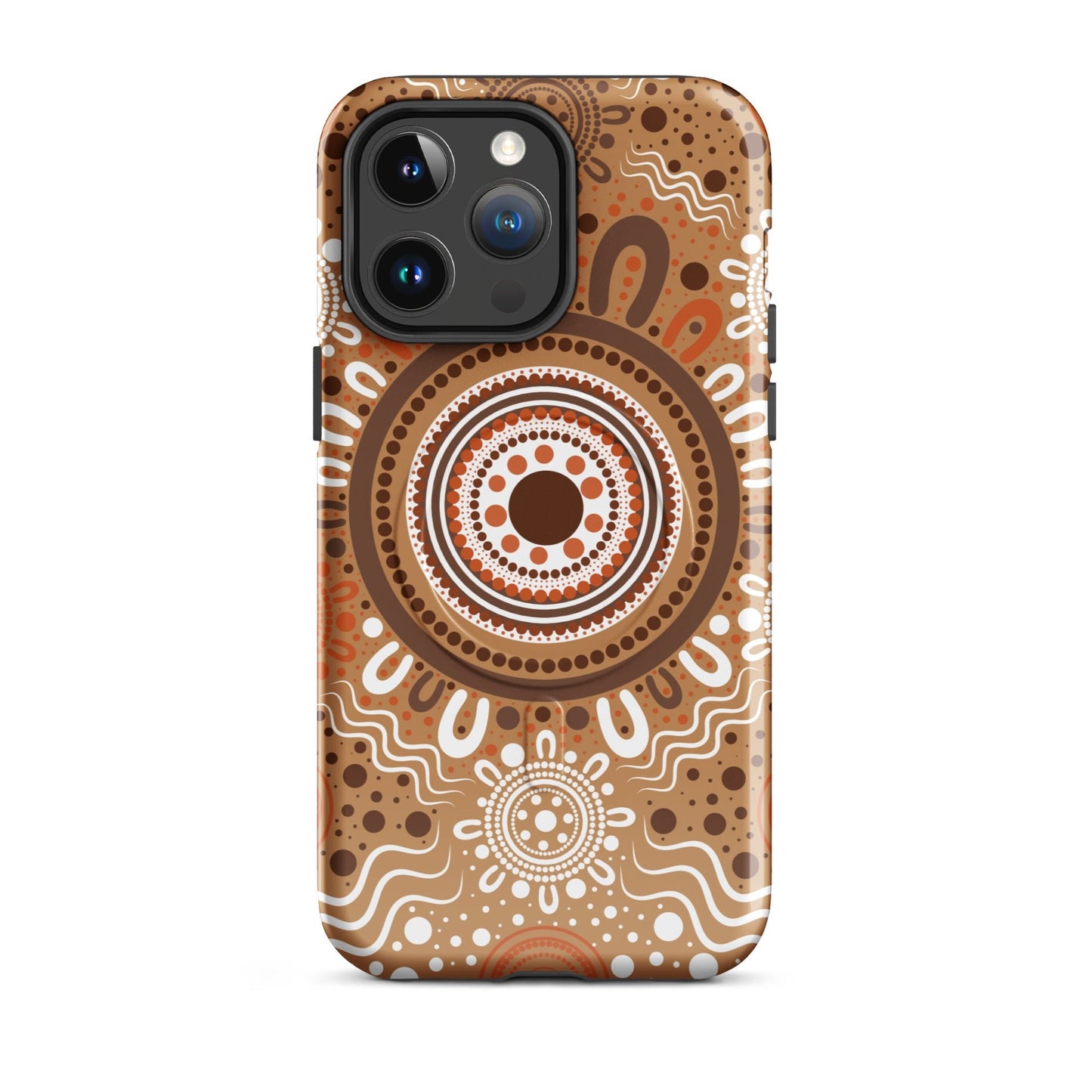 "Woven Together" Brown MagSafe® Tough Case for iPhone® - Aboriginal Art by Lani