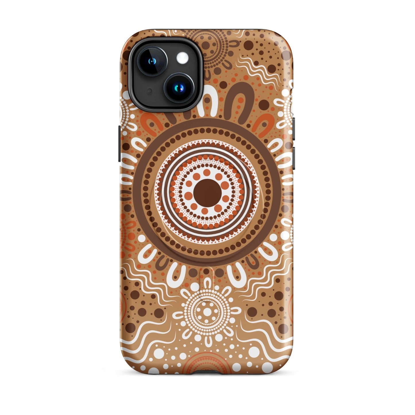 "Woven Together" Brown MagSafe® Tough Case for iPhone® - Aboriginal Art by Lani