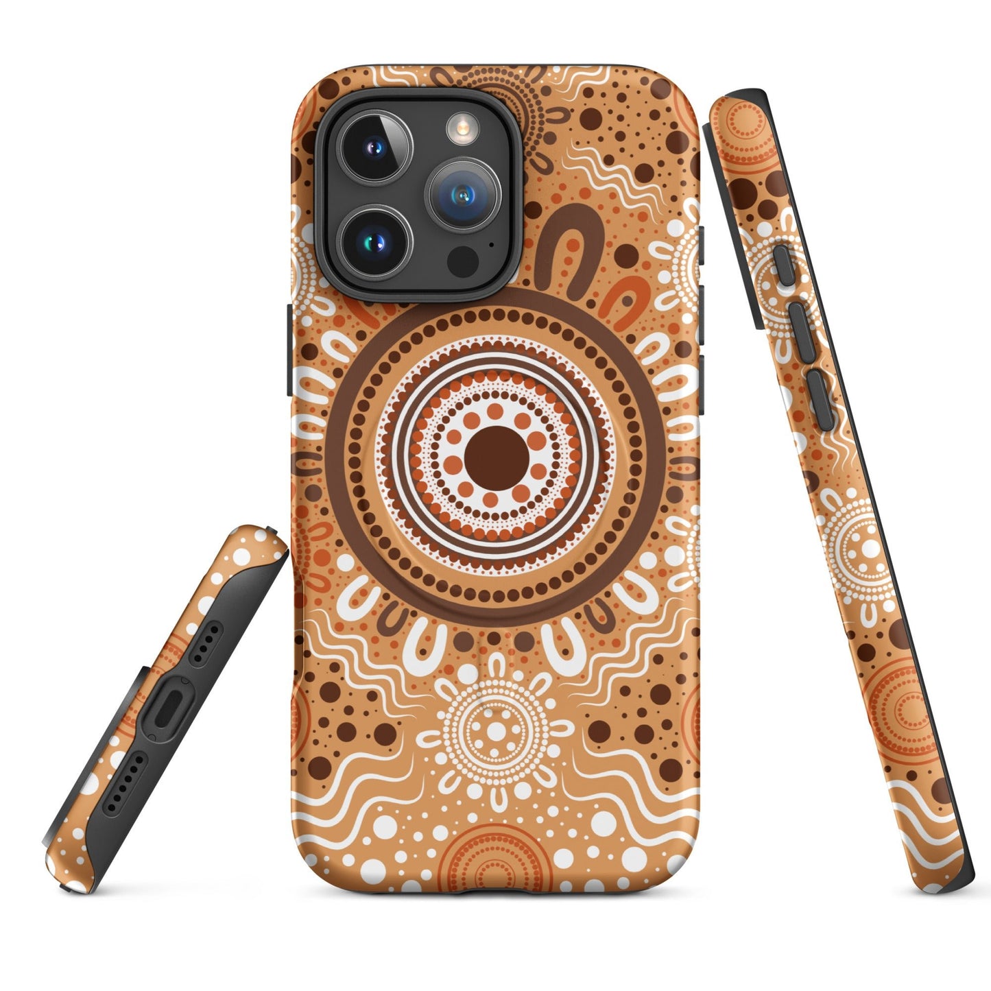 "Woven Together" Brown MagSafe® Tough Case for iPhone® - Aboriginal Art by Lani