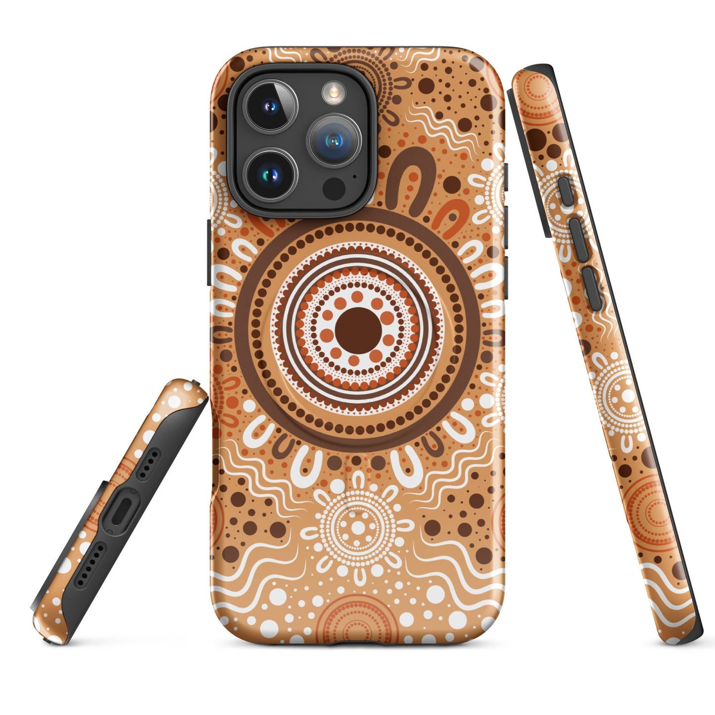 "Woven Together" Brown MagSafe® Tough Case for iPhone® - Aboriginal Art by Lani