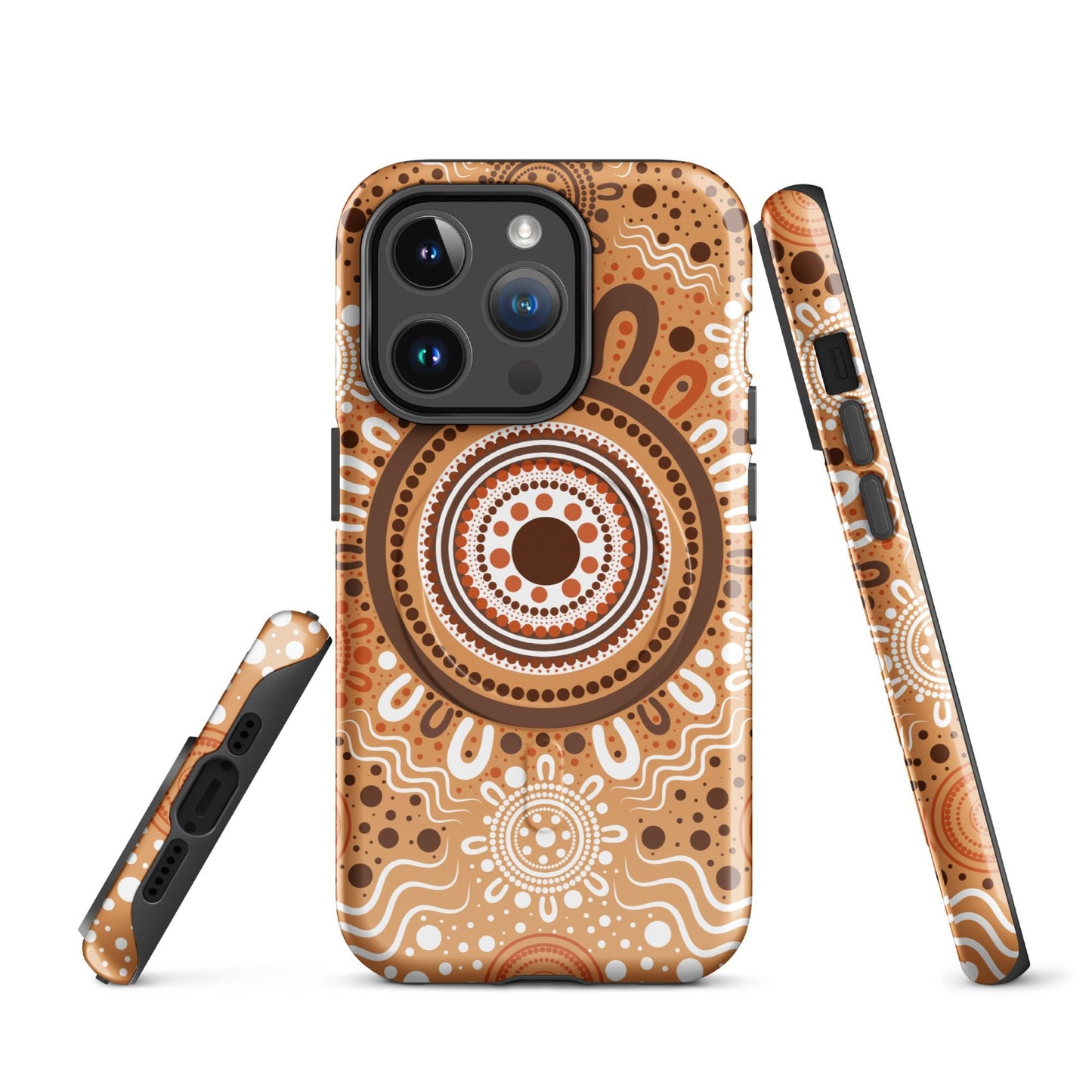 "Woven Together" Brown MagSafe® Tough Case for iPhone® - Aboriginal Art by Lani