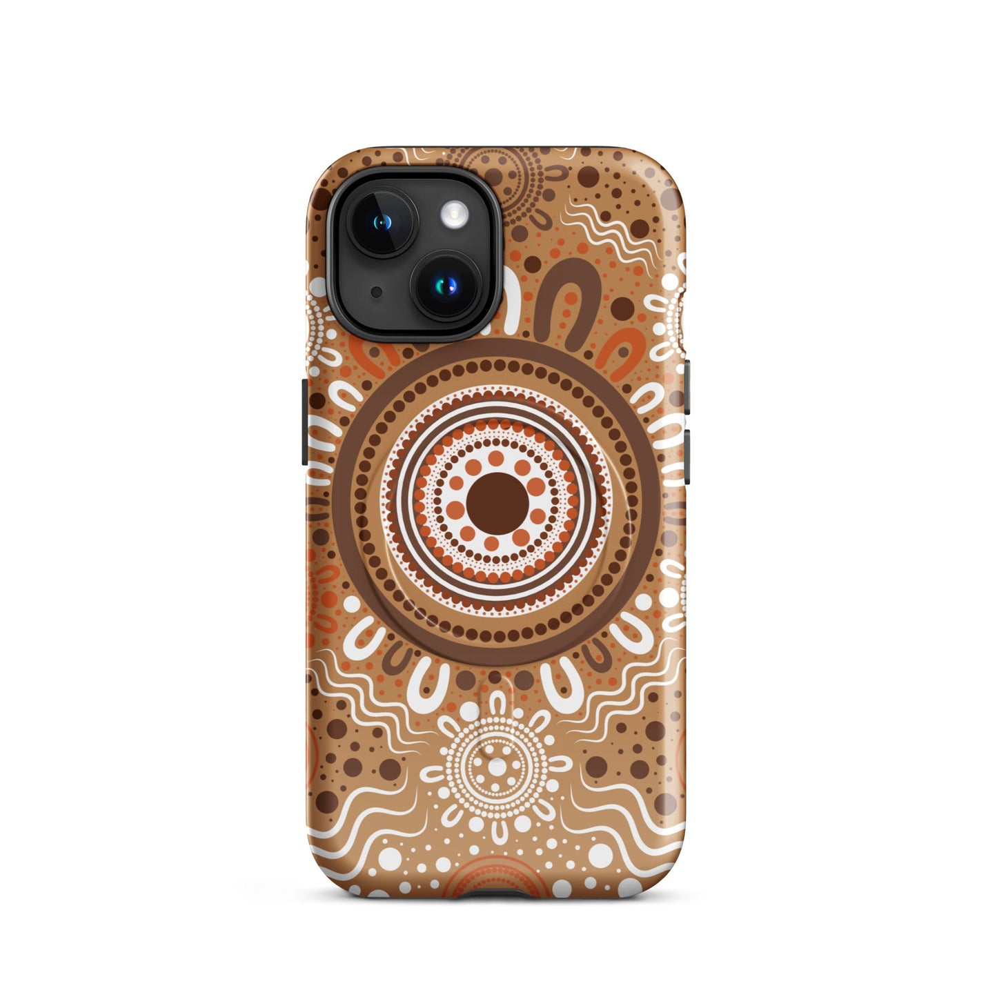 "Woven Together" Brown MagSafe® Tough Case for iPhone® - Aboriginal Art by Lani