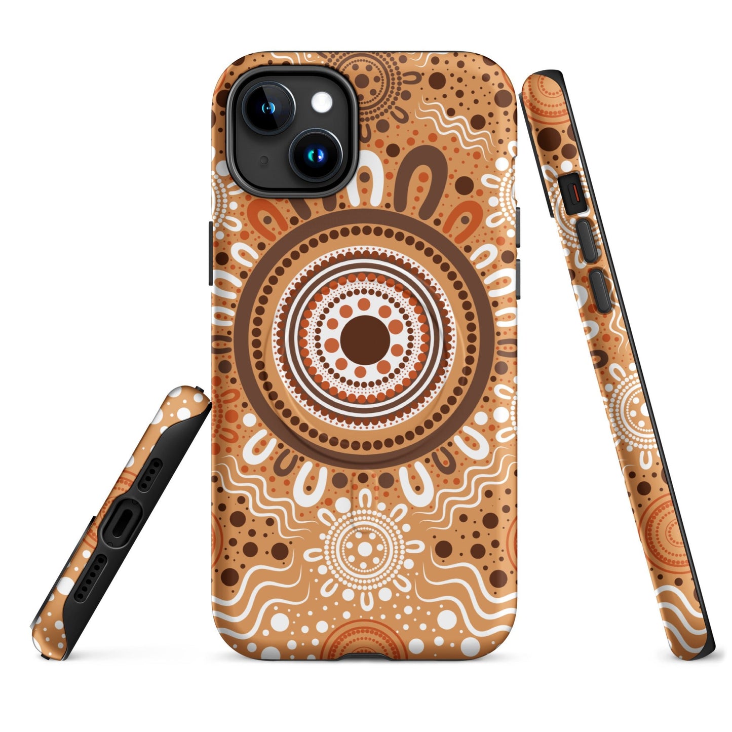 "Woven Together" Brown MagSafe® Tough Case for iPhone® - Aboriginal Art by Lani