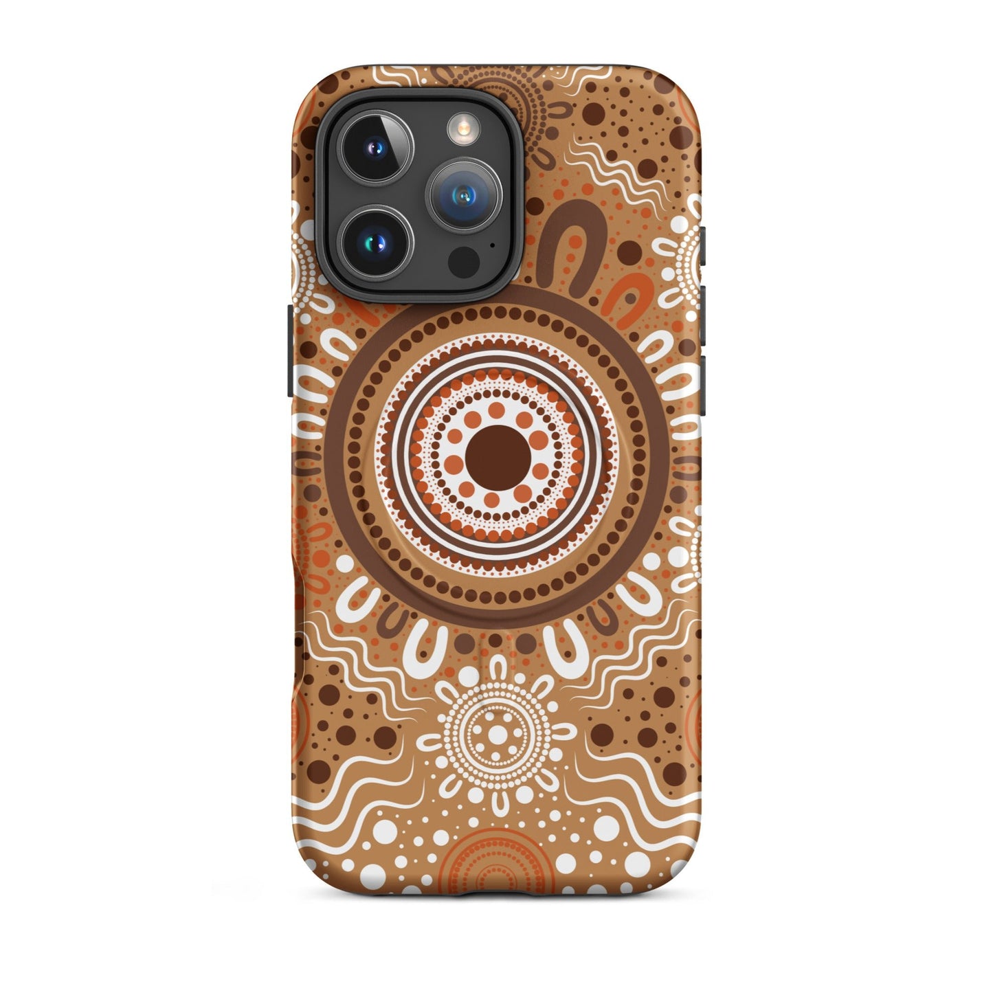 "Woven Together" Brown MagSafe® Tough Case for iPhone® - Aboriginal Art by Lani