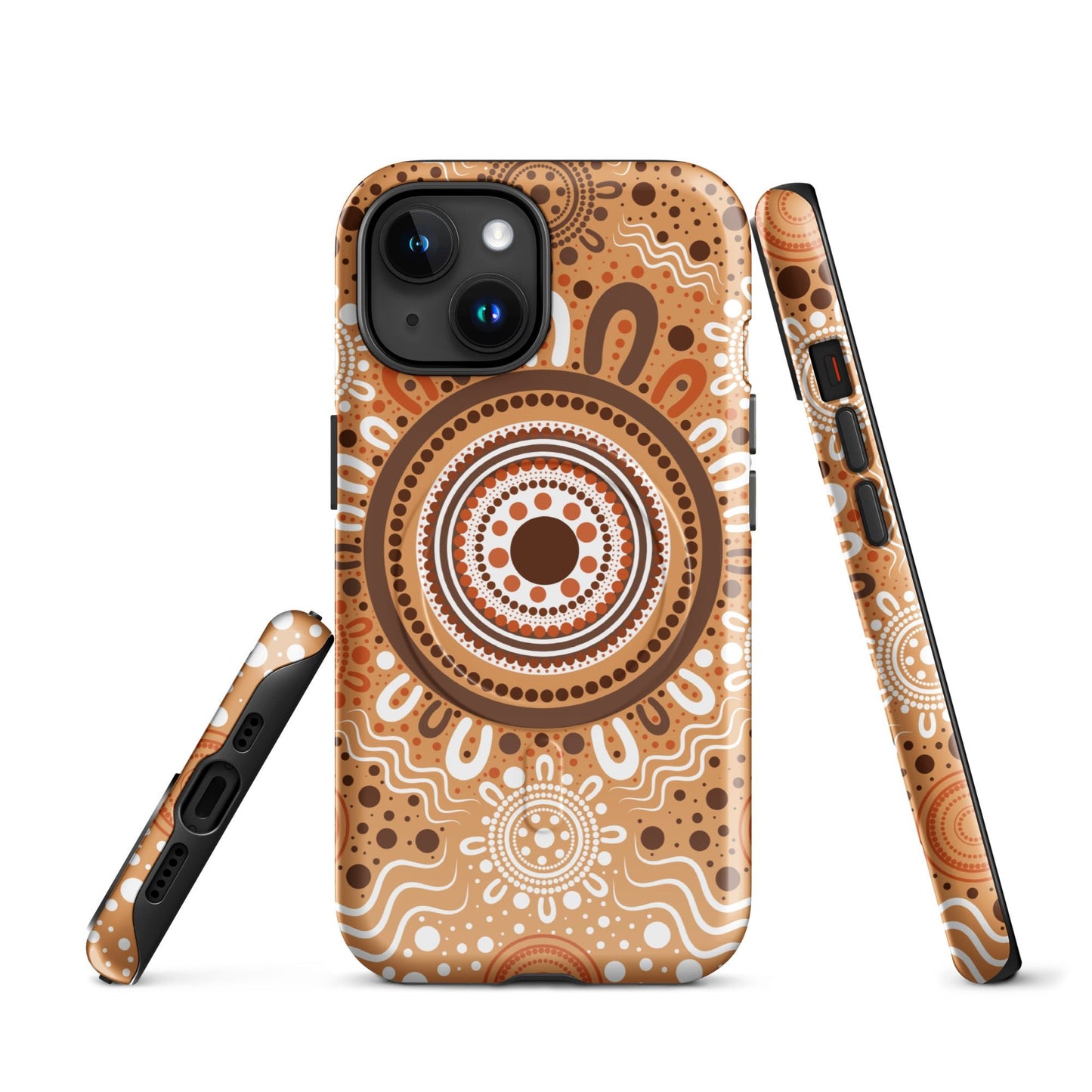 "Woven Together" Brown MagSafe® Tough Case for iPhone® - Aboriginal Art by Lani