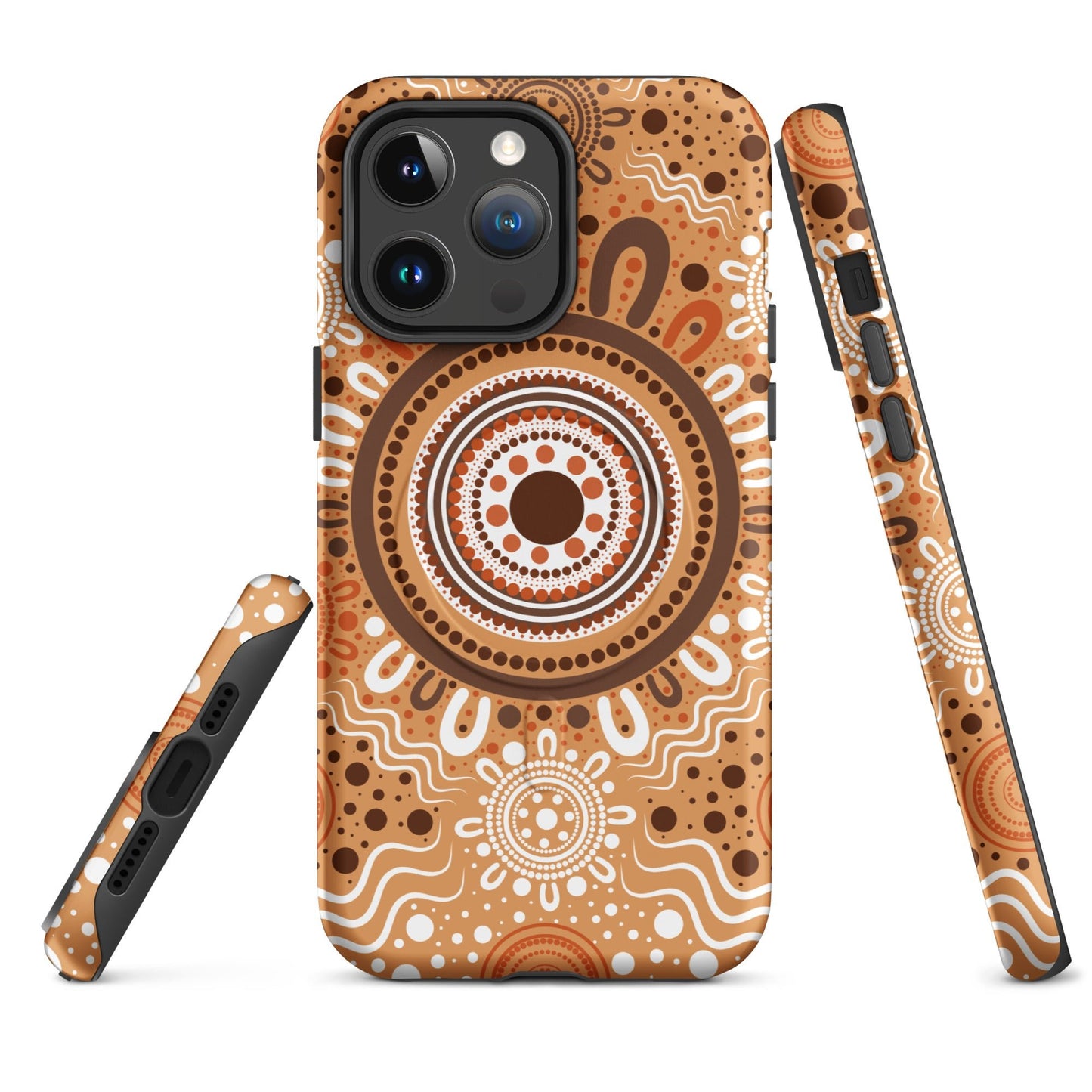 "Woven Together" Brown MagSafe® Tough Case for iPhone® - Aboriginal Art by Lani