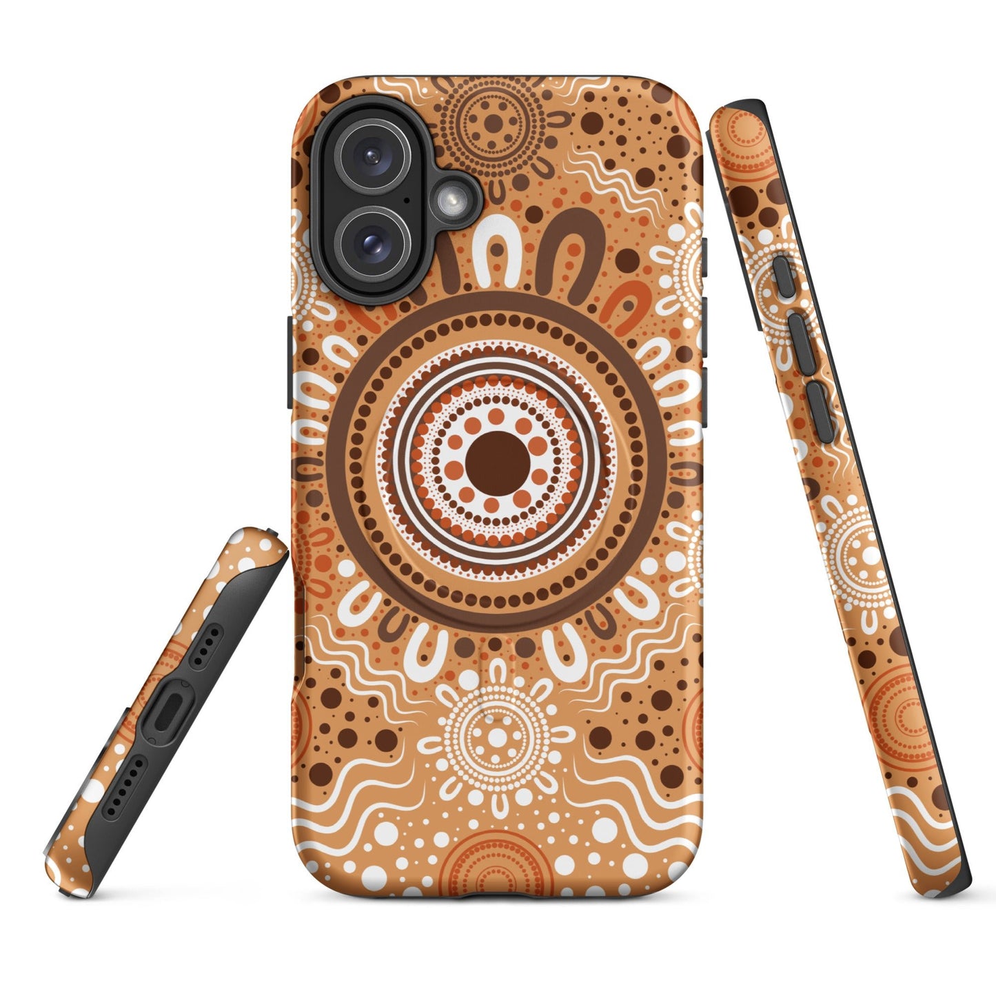 "Woven Together" Brown MagSafe® Tough Case for iPhone® - Aboriginal Art by Lani