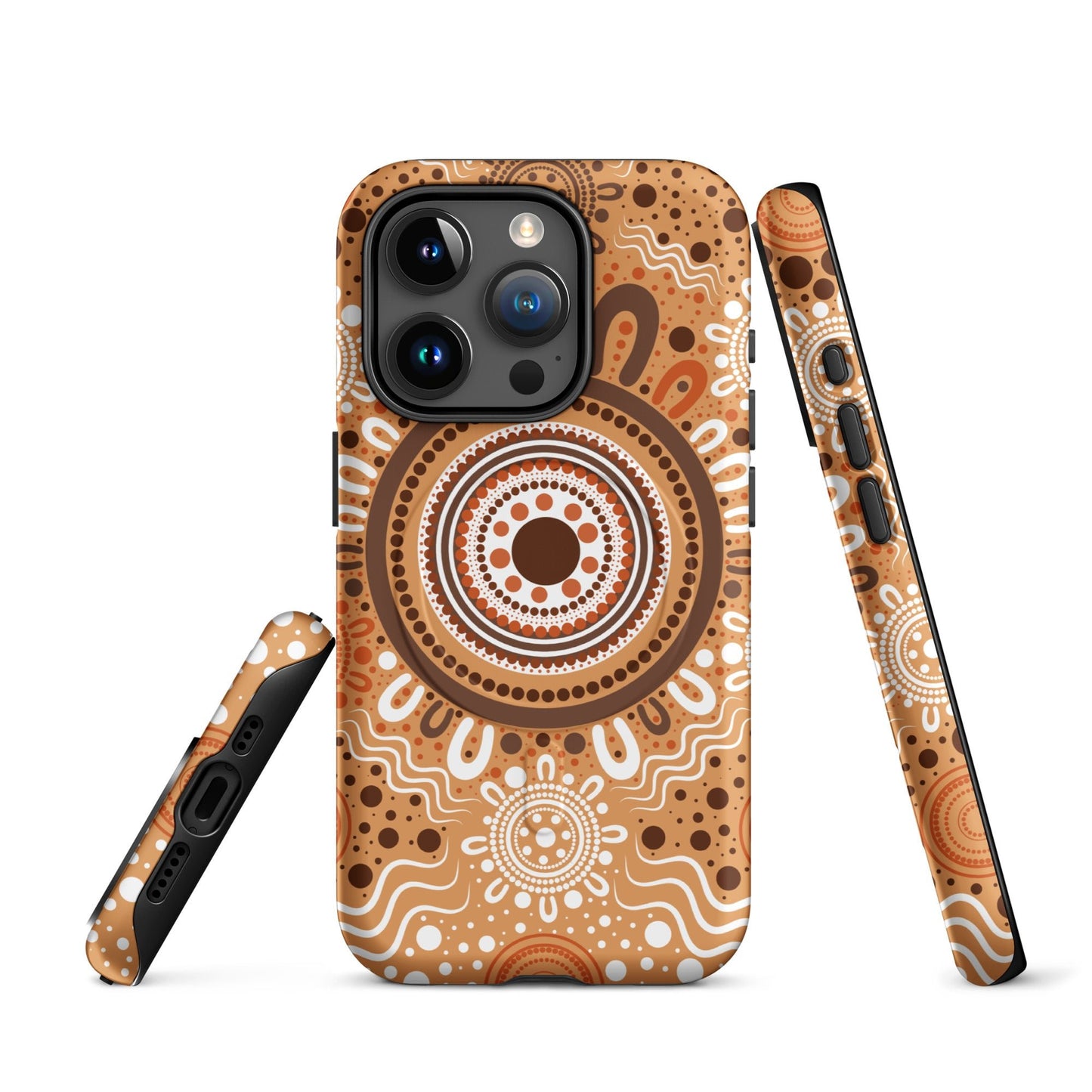 "Woven Together" Brown MagSafe® Tough Case for iPhone® - Aboriginal Art by Lani