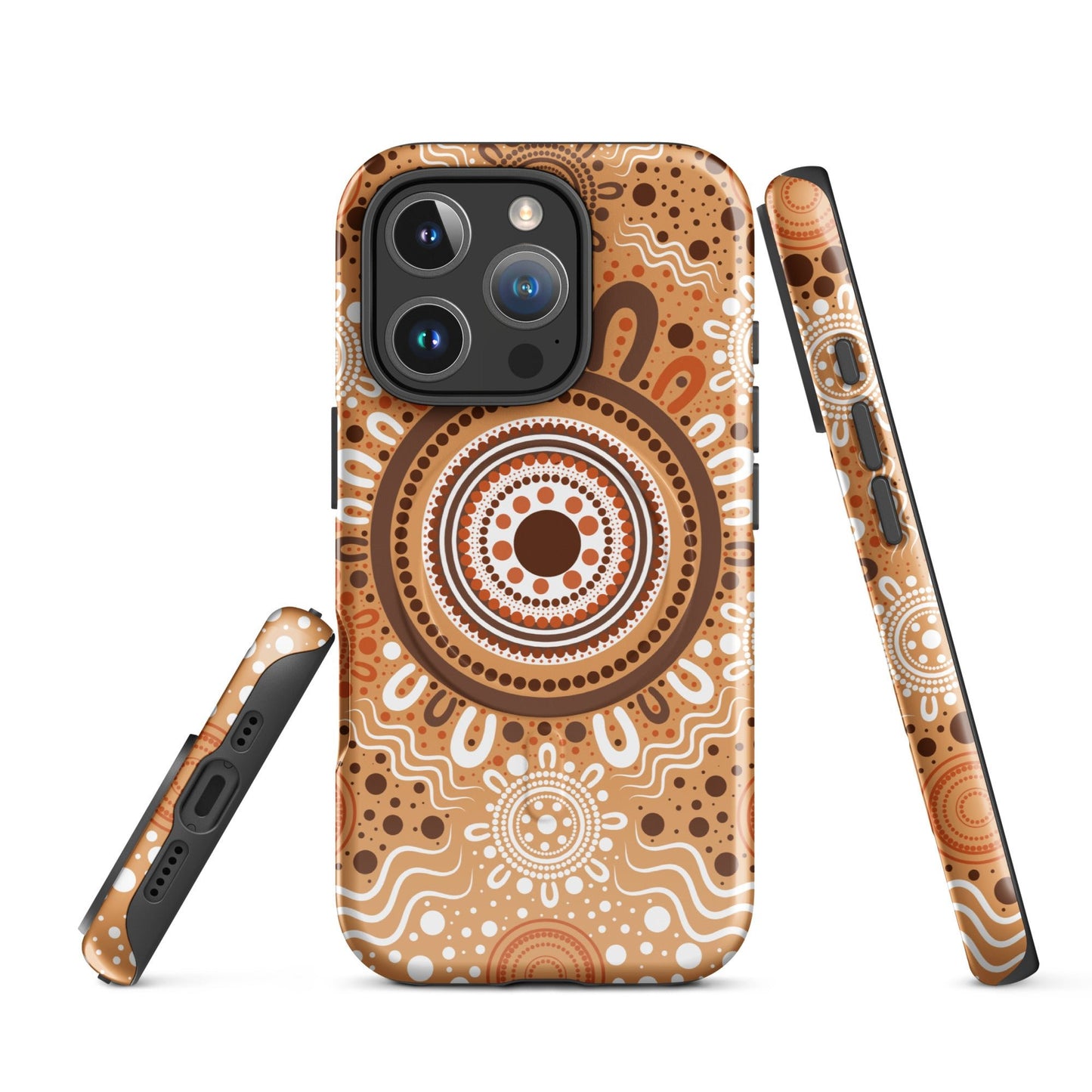 "Woven Together" Brown MagSafe® Tough Case for iPhone® - Aboriginal Art by Lani