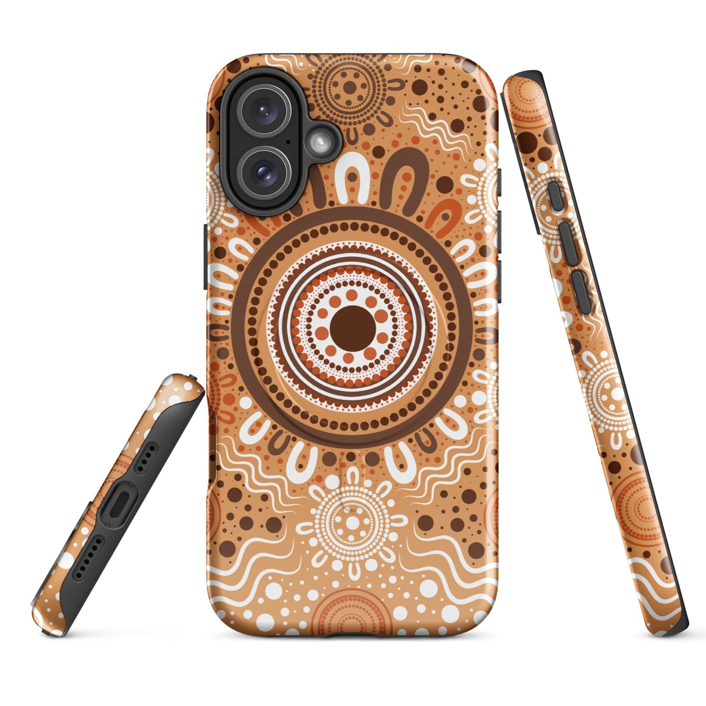 "Woven Together" Brown MagSafe® Tough Case for iPhone® - Aboriginal Art by Lani
