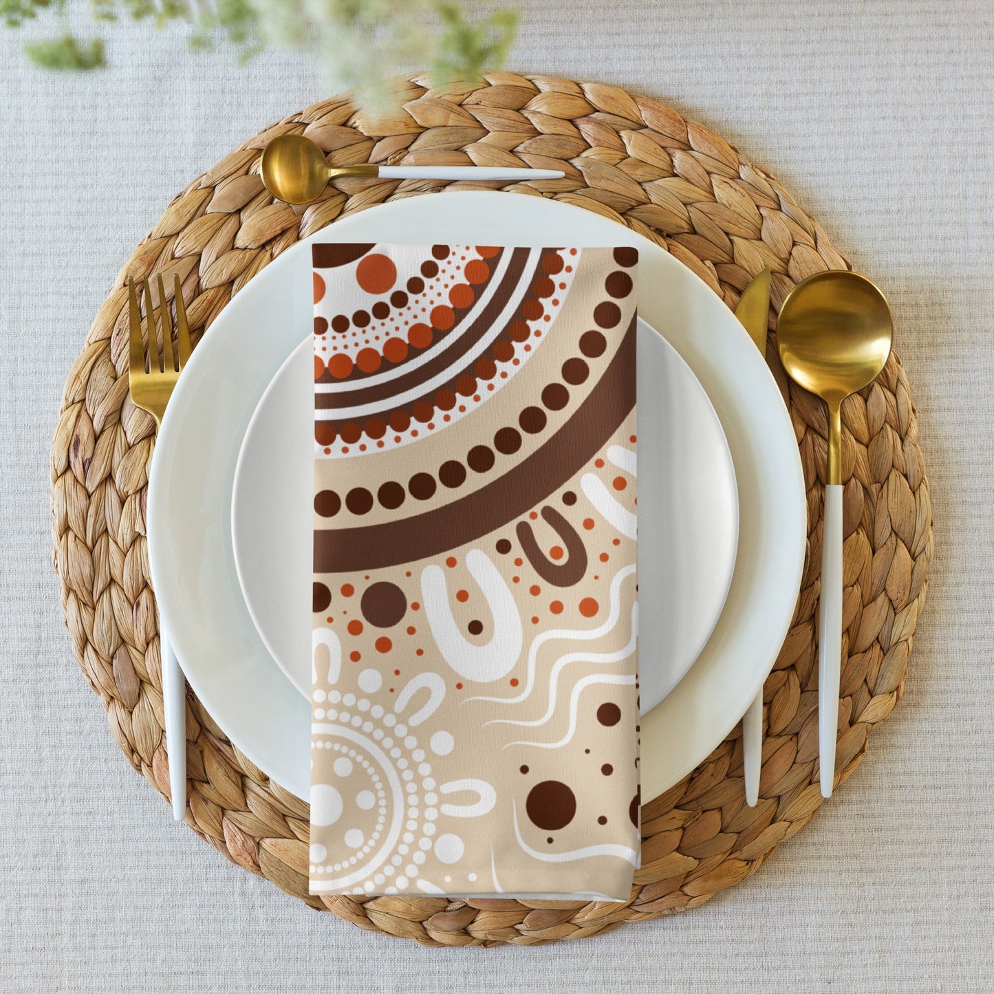 "Woven Together" Cloth Napkin Set (4 Included) - Aboriginal Art by Lani