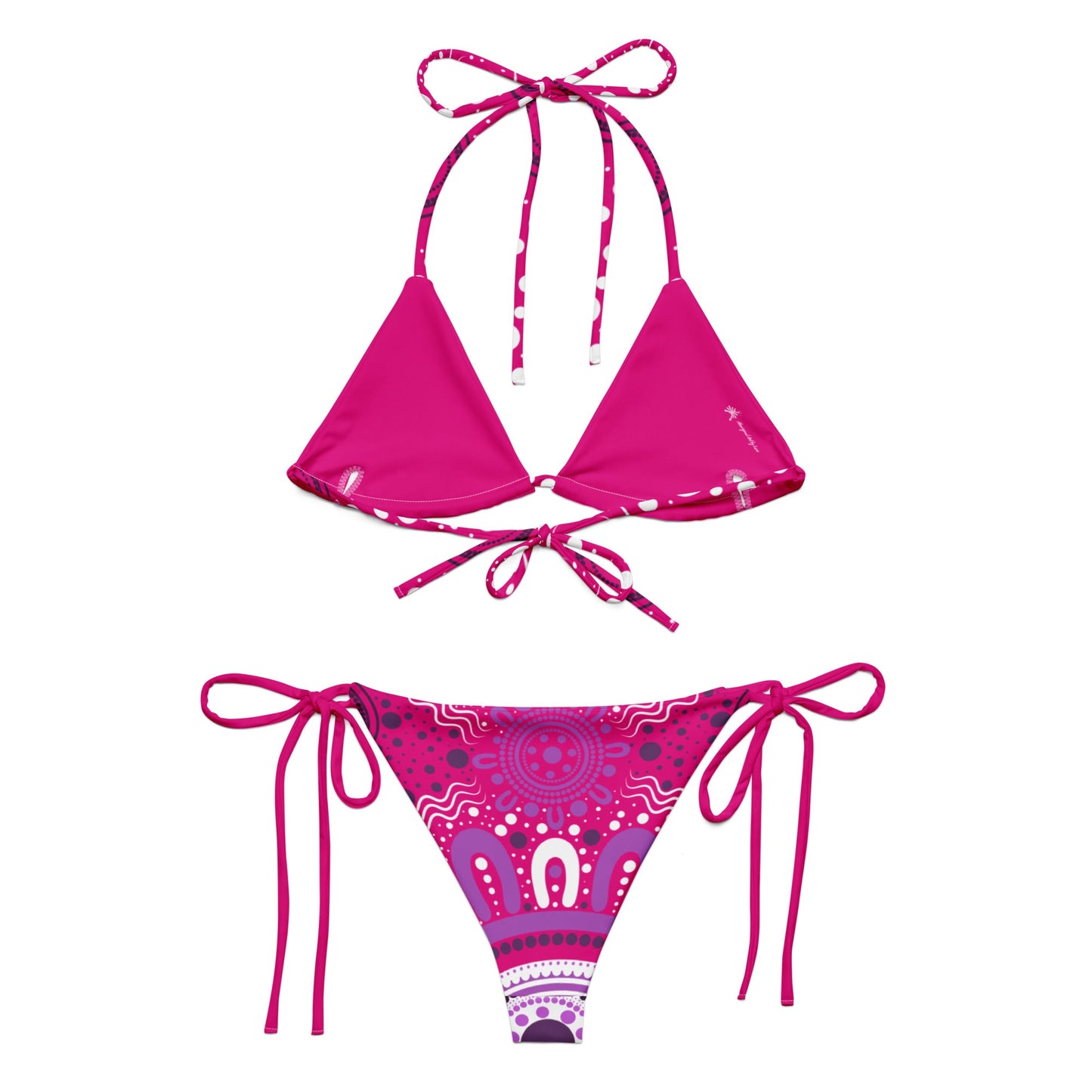 "Woven Together" Pink and Purple Bikini Set - Aboriginal Art by LaniBikini