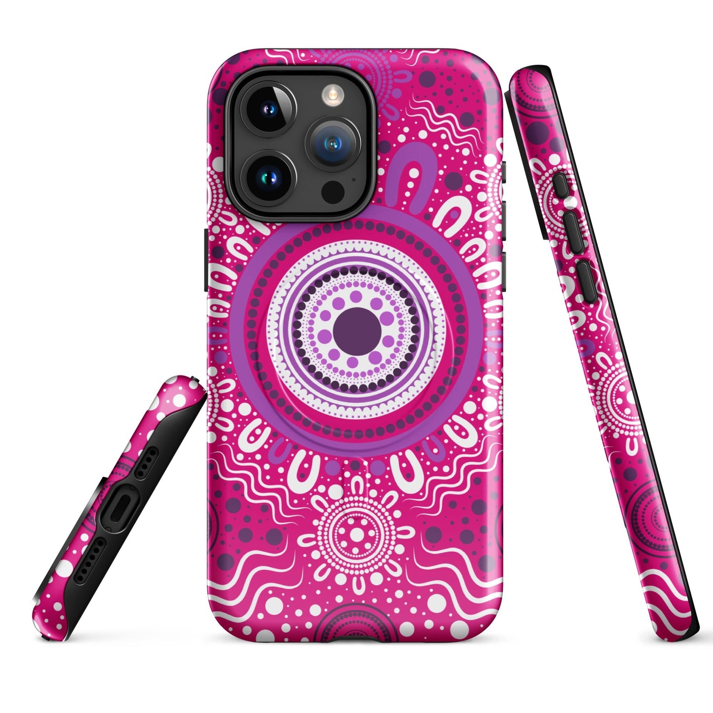 "Woven Together" Pink and Purple MagSafe® Tough Case for iPhone® - Aboriginal Art by Lani