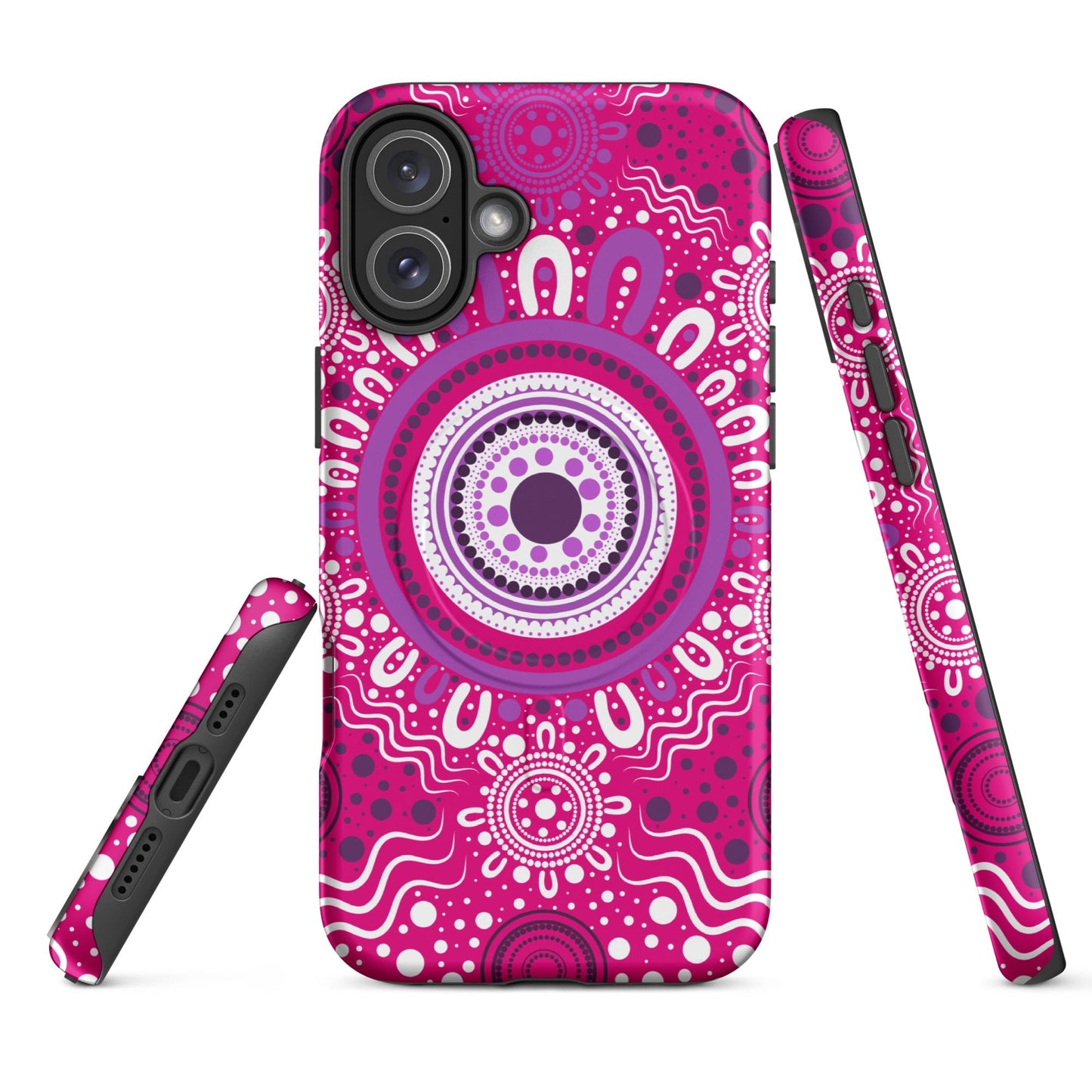 "Woven Together" Pink and Purple MagSafe® Tough Case for iPhone® - Aboriginal Art by Lani