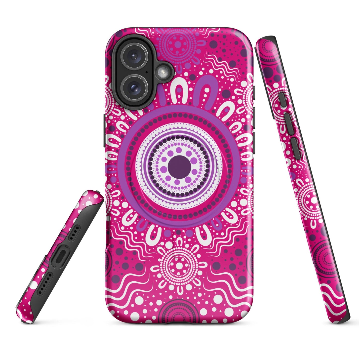 "Woven Together" Pink and Purple MagSafe® Tough Case for iPhone® - Aboriginal Art by Lani