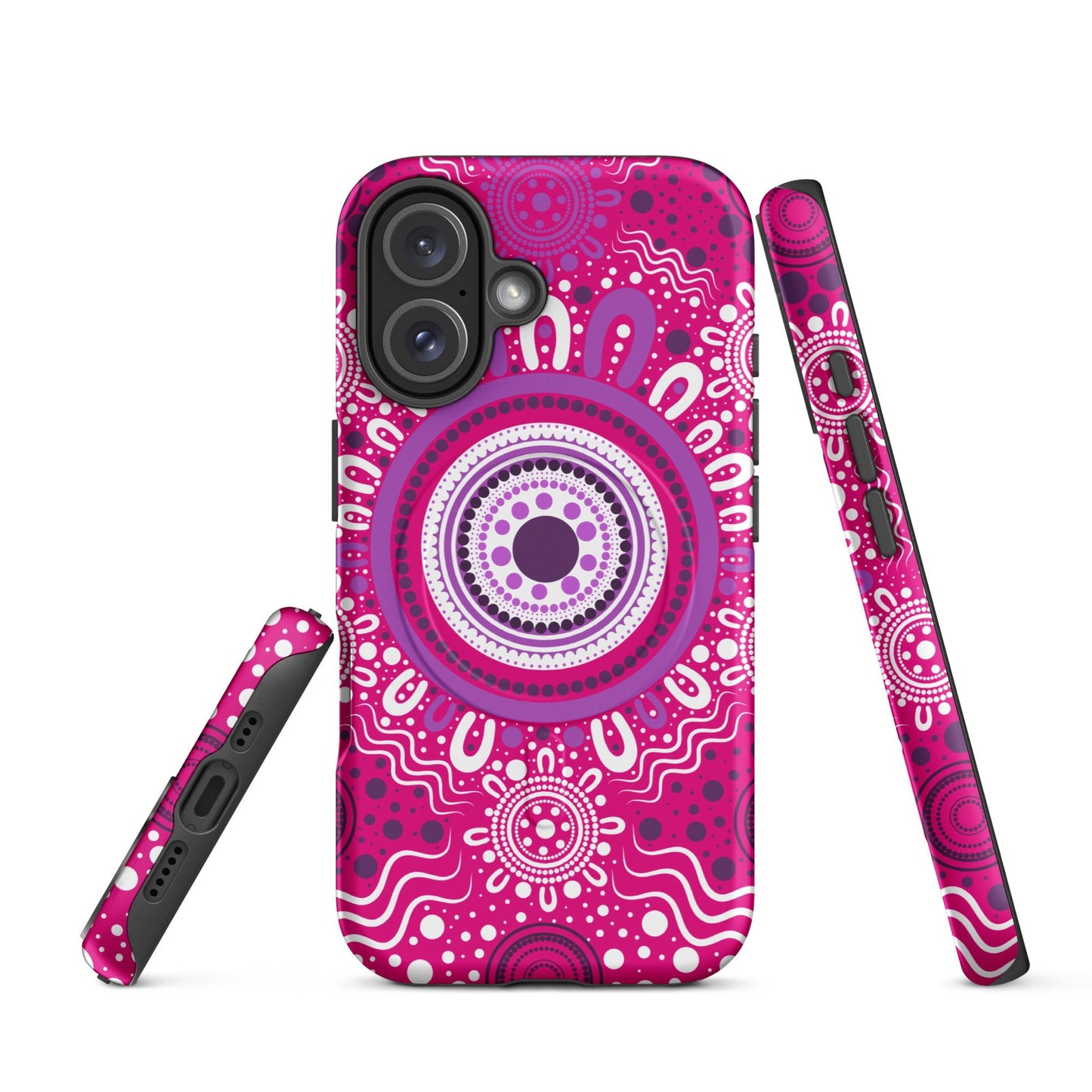 "Woven Together" Pink and Purple MagSafe® Tough Case for iPhone® - Aboriginal Art by Lani