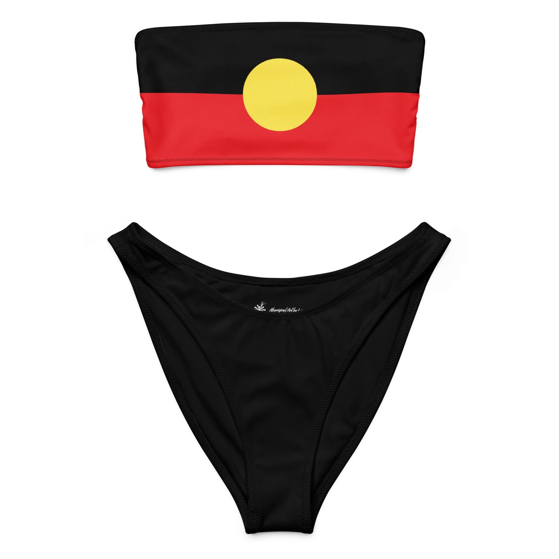 Aboriginal Flag Bandeau Bikini - Aboriginal Art by LaniBikini