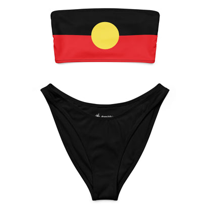 Aboriginal Flag Bandeau Bikini - Aboriginal Art by LaniBikini