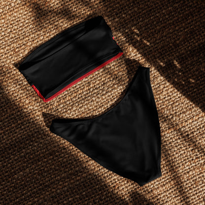 Aboriginal Flag Bandeau Bikini - Aboriginal Art by LaniBikini