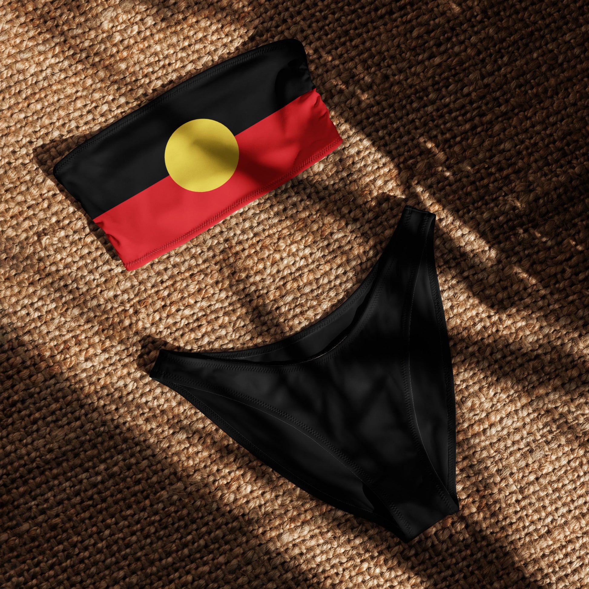 Aboriginal Flag Bandeau Bikini - Aboriginal Art by LaniBikini