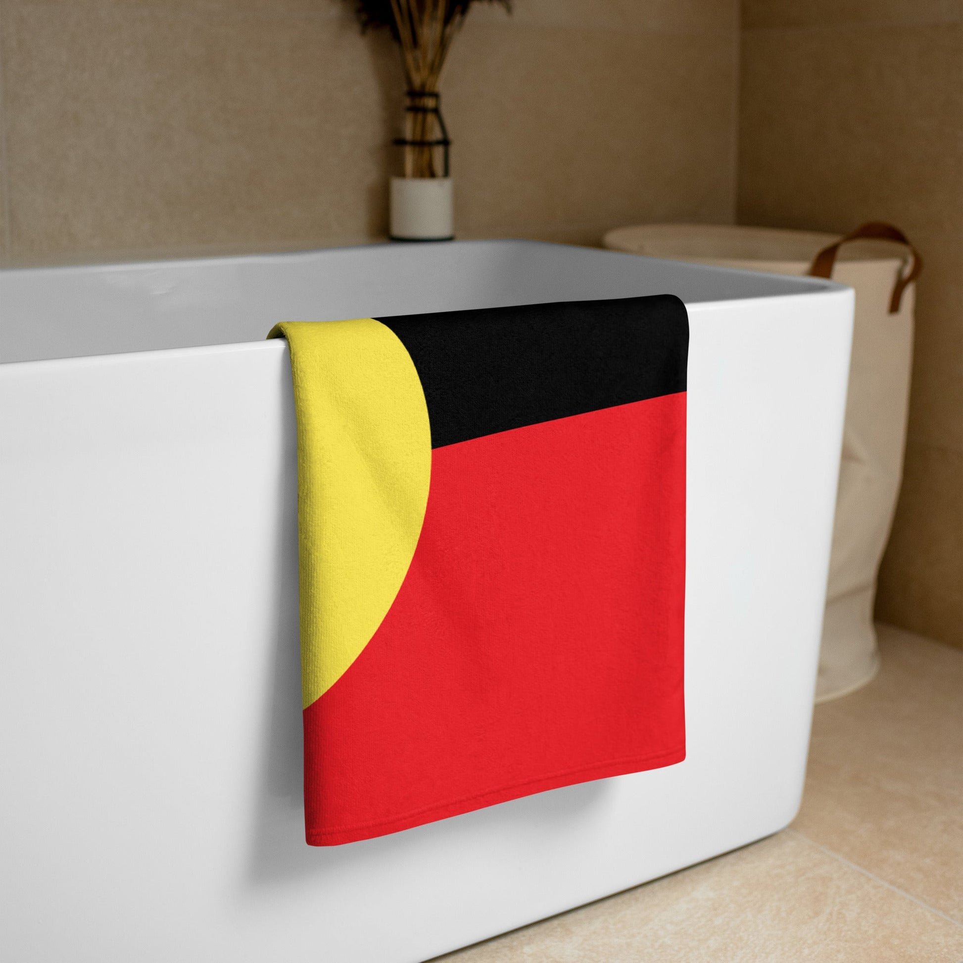Aboriginal Flag Towel - Aboriginal Art by Lani