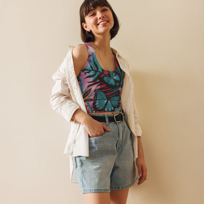 Flowers and Butterflies Collection Crop Top