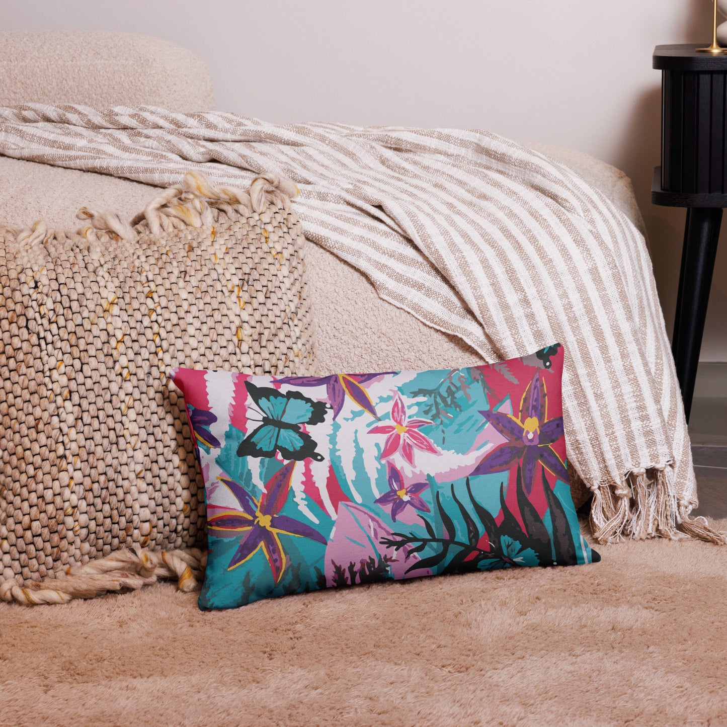 Flowers and Butterflies Collection - Premium Pillow