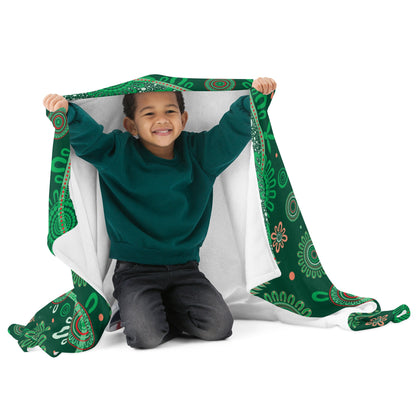 Christmas Throw Blanket - Green - Aboriginal Art by Lani