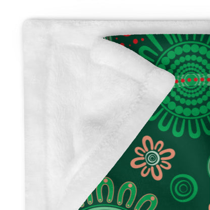 Christmas Throw Blanket - Green - Aboriginal Art by Lani