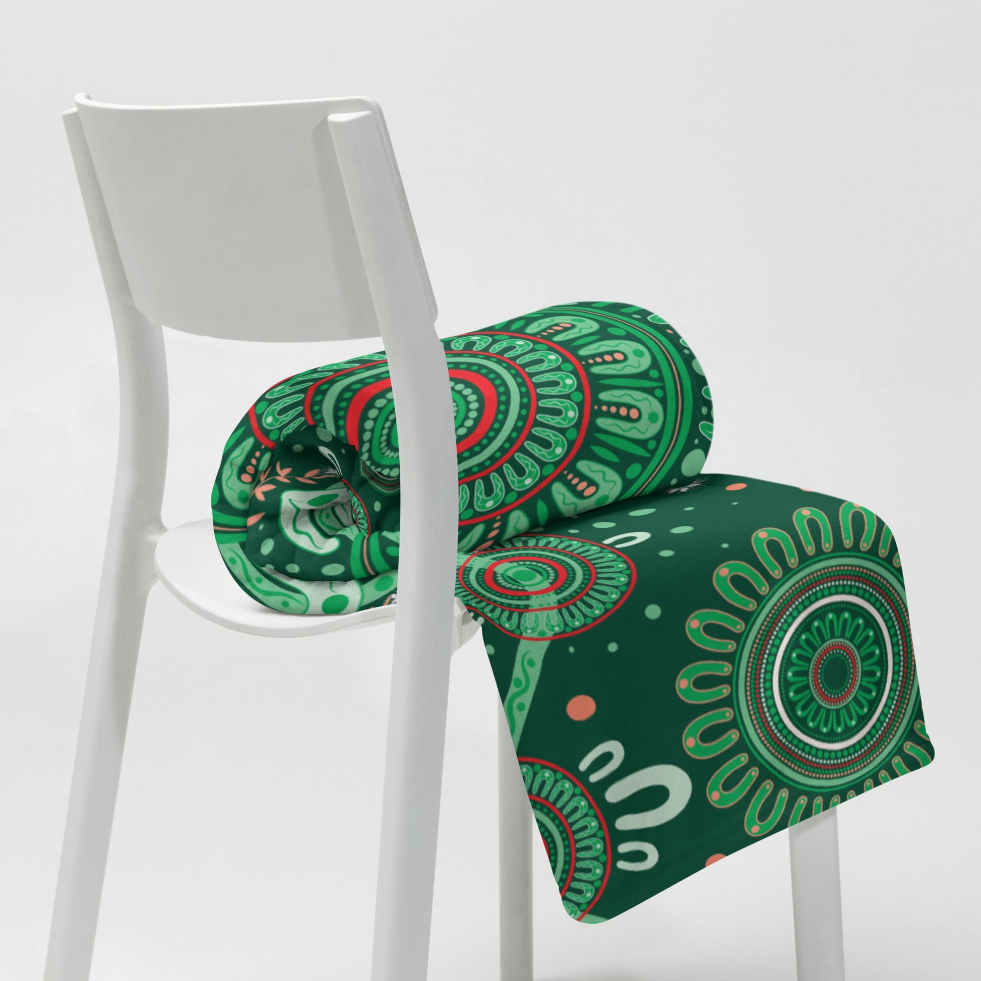 Christmas Throw Blanket - Green - Aboriginal Art by Lani