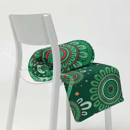 Christmas Throw Blanket - Green - Aboriginal Art by Lani