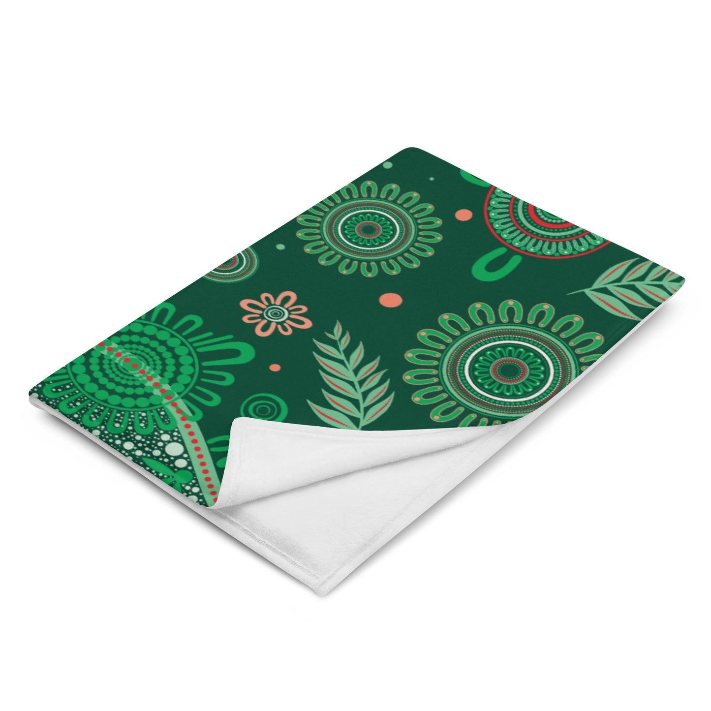 Christmas Throw Blanket - Green - Aboriginal Art by Lani