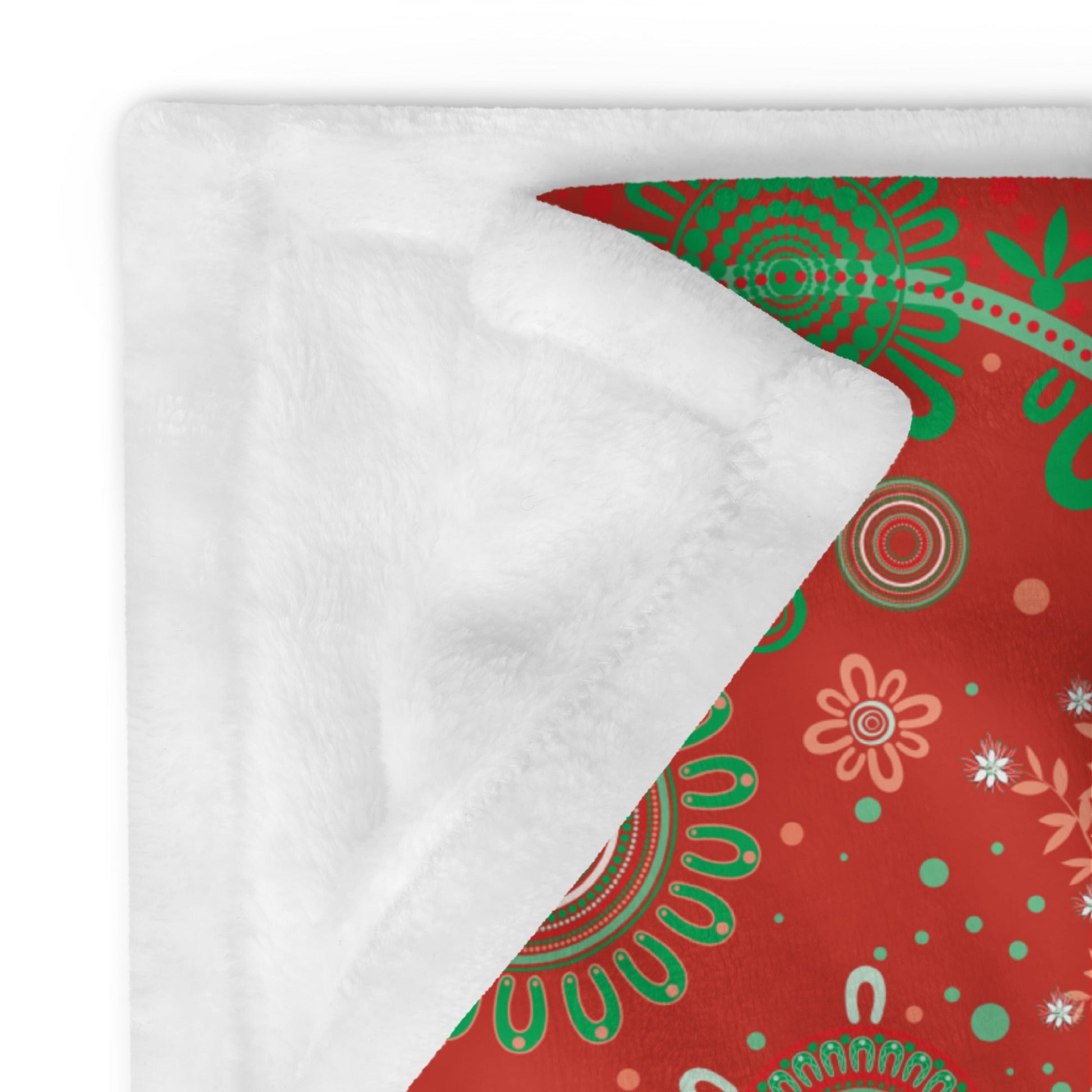 Christmas Throw Blanket - Red - Aboriginal Art by Lani