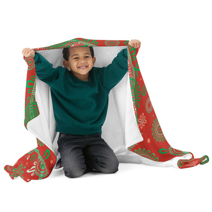 Christmas Throw Blanket - Red - Aboriginal Art by Lani