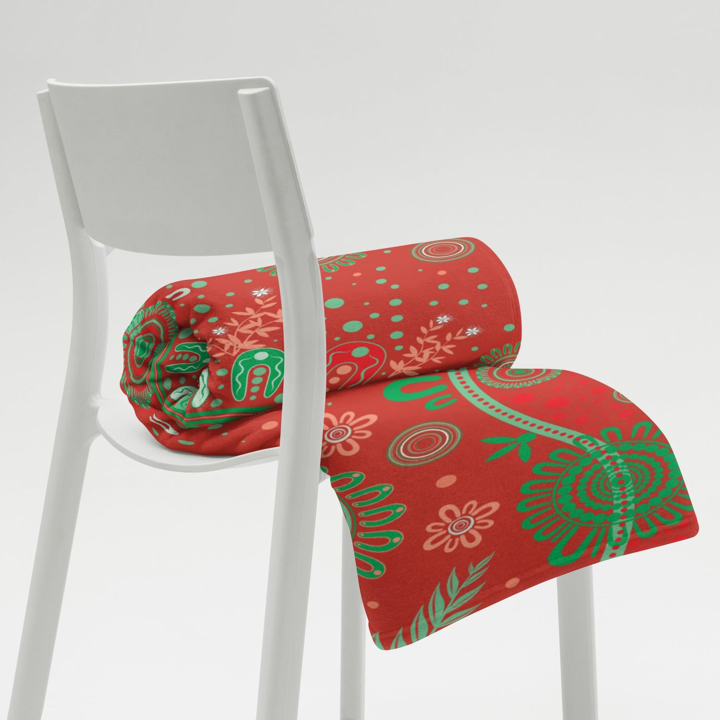 Christmas Throw Blanket - Red - Aboriginal Art by Lani